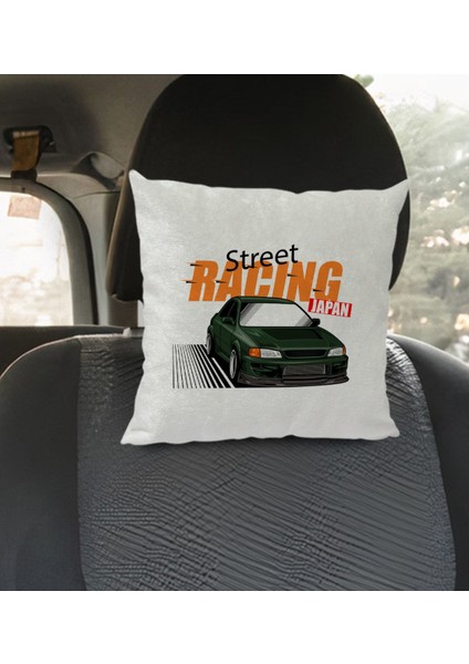 Gift Street Racing Tasarımlı Kare Araç Koltuk Yastığı-1 modelleri