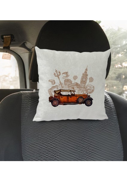 Gift Klasik Araç Tasarımlı Kare Araç Koltuk Yastığı-2 modelleri