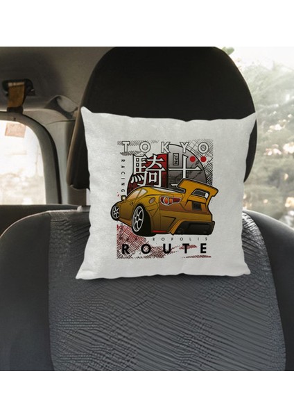Gift Tokyo Route Tasarımlı Kare Araç Koltuk Yastığı-1 modelleri