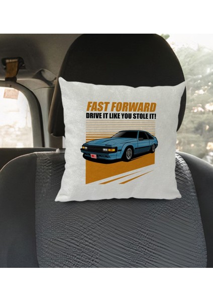 Gift Fast Forward Tasarımlı Kare Araç Koltuk Yastığı-1