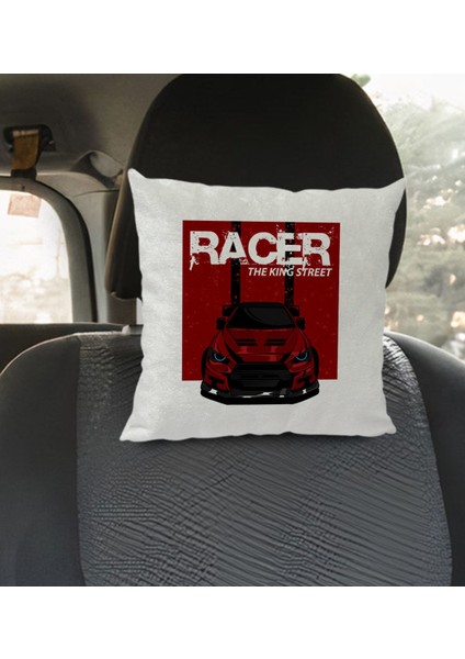 Gift Racer Tasarımlı Kare Araç Koltuk Yastığı-1 modelleri