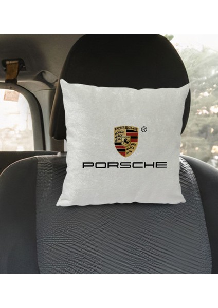Gift Porsche Tasarımlı Kare Araç Koltuk Yastığı-1 modelleri