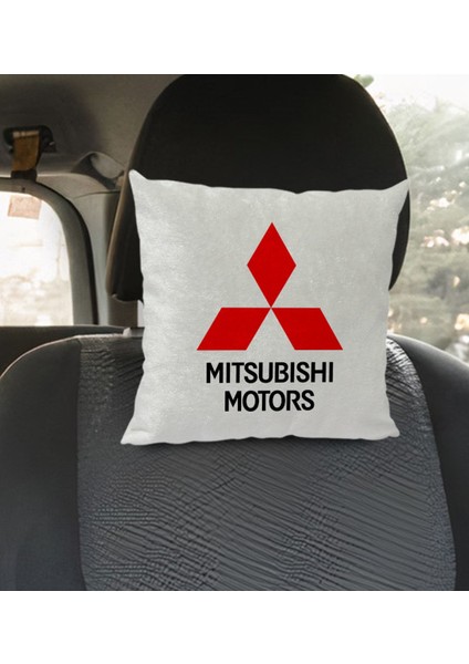 Gift Mitsubishi Tasarımlı Kare Araç Koltuk Yastığı-1 modelleri