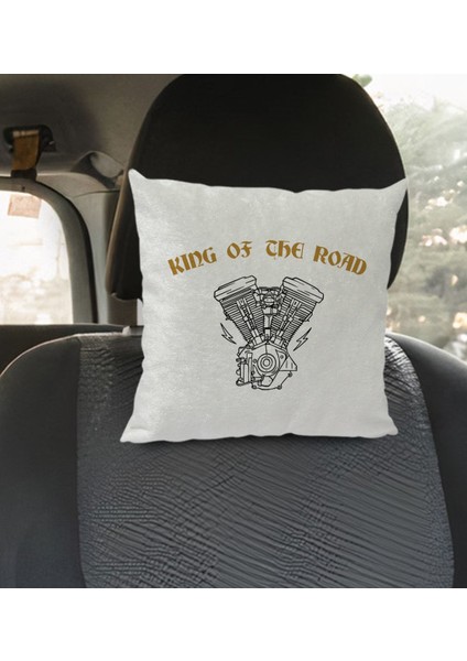 Gift King Of The Road Tasarımlı Kare Araç Koltuk Yastığı-1 modelleri