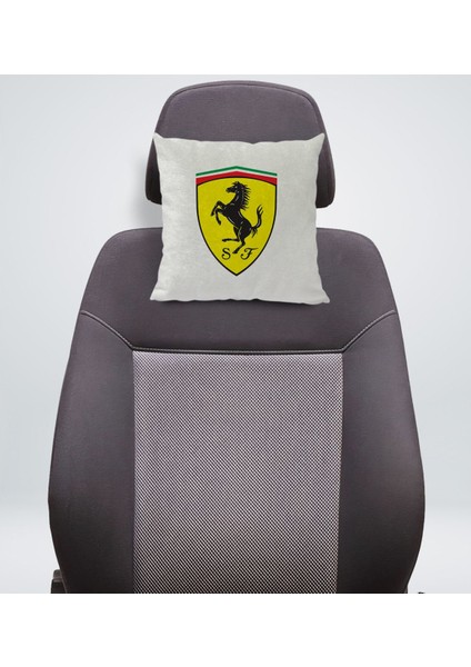 Gift Ferrari Tasarımlı Kare Araç Koltuk Yastığı-1