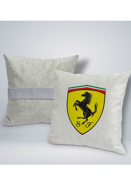 Gift Ferrari Tasarımlı Kare Araç Koltuk Yastığı-1