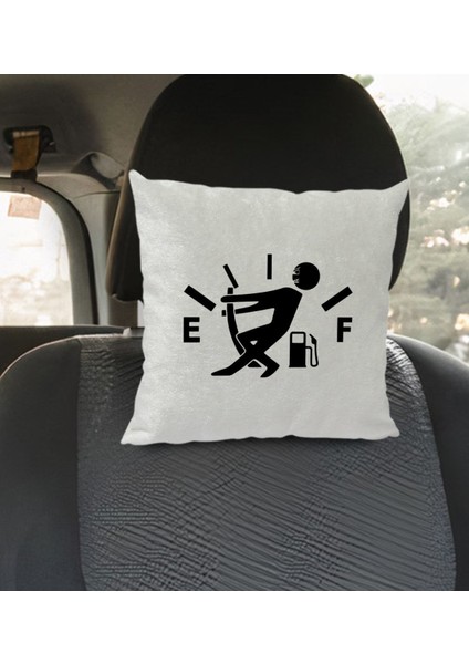 Gift Benzin Göstergesi Tasarımlı Kare Araç Koltuk Yastığı-1 modelleri