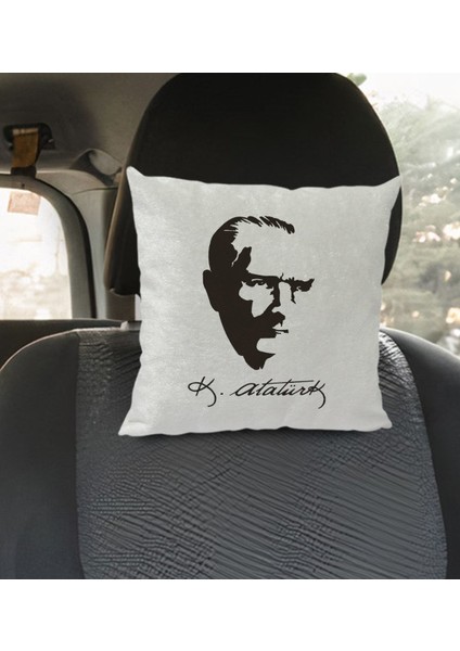 Gift Atatürk Temalı Kare Araç Koltuk Yastığı-23 modelleri