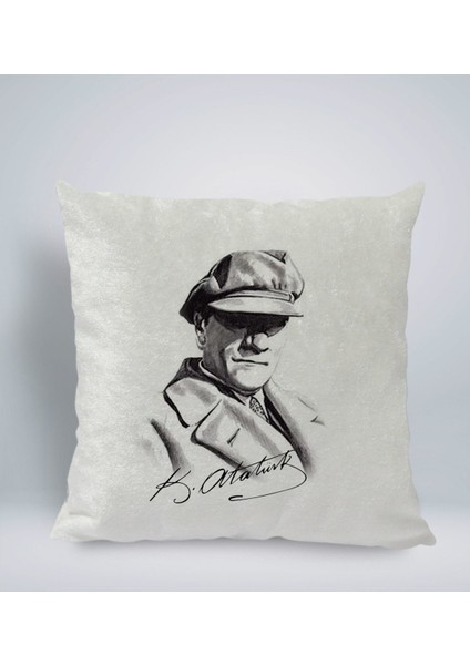 Gift Atatürk Temalı Kare Araç Koltuk Yastığı-17