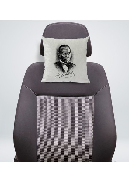 Gift Atatürk Temalı Kare Araç Koltuk Yastığı-14