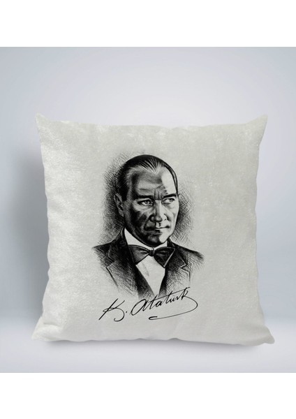 Gift Atatürk Temalı Kare Araç Koltuk Yastığı-14