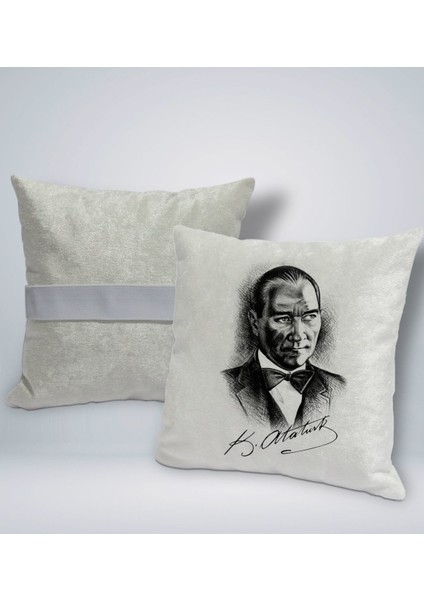 Gift Atatürk Temalı Kare Araç Koltuk Yastığı-14
