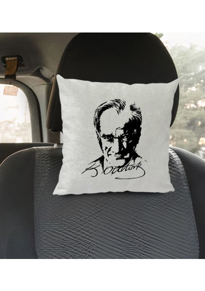 Gift Atatürk Temalı Kare Araç Koltuk Yastığı-13 modelleri