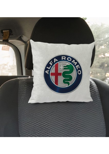 Gift Alfa Romeo Tasarımlı Kare Araç Koltuk Yastığı-1