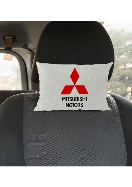 Gift Mitsubishi Tasarımlı Dikdörtgen Araç Koltuk Yastığı-1 modelleri