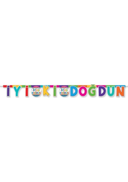 Iyiki Doğdun Uzar Yazı Seti Funstar Temalı 220 cm