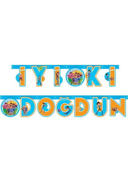 Rafadan Tayfa Temalı Uzar Duvar Yazısı Iyiki Doğdun Yazı Seti
