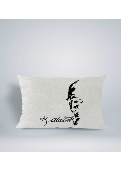 Gift Atatürk Temalı Dikdörtgen Araç Koltuk Yastığı-21