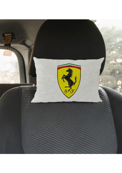 Gift Ferrari Tasarımlı Dikdörtgen Araç Koltuk Yastığı-1