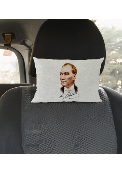 Gift Atatürk Temalı Dikdörtgen Araç Koltuk Yastığı-15 modelleri