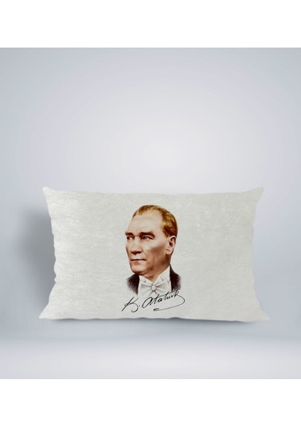 Gift Atatürk Temalı Dikdörtgen Araç Koltuk Yastığı-15