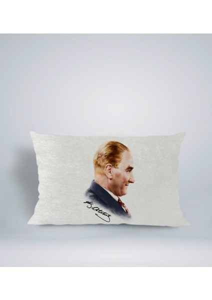 Gift Atatürk Temalı Dikdörtgen Araç Koltuk Yastığı-11