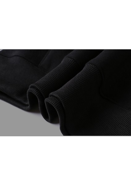Gamer Lag Bug Loot Afk Baskılı Siyah Kadın Örme Kapşonlu Sweatshirt Uzun Kol