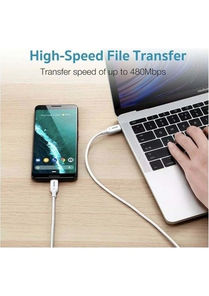 Usb-C To Usb-C Pd Kablo, 1.8m, Beyaz