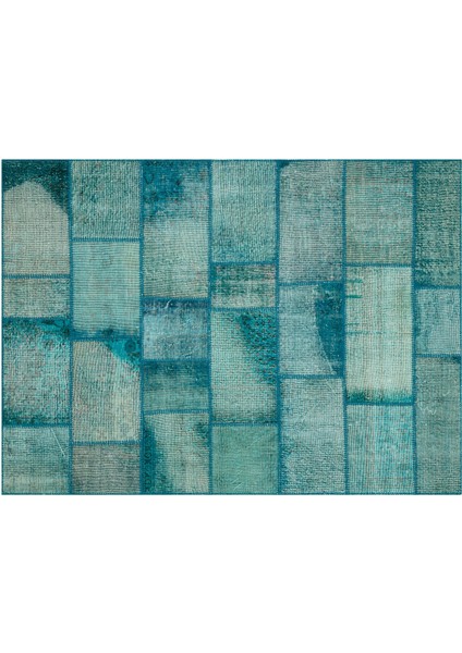 Klasik Modern Patchwork Eskitme El Dokuma Halı 160 x 230 cm 5706