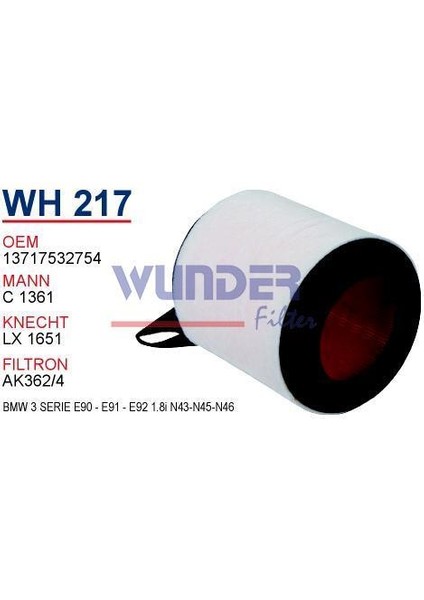 Bmw 3 Serisi E90 - E91 - E92 1.8i N43 - N45 - N46 Hava Filtresi
