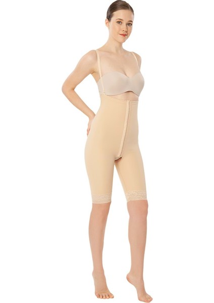 122 Agraflı Göğüs Altı - Diz Üstü Liposuction Korse Siyah Xl(4)