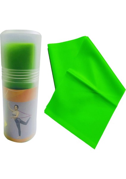 Pilates Bandı Orta Sert 140 x 15 cm Egzersiz Direnç Lastiği Yeşil