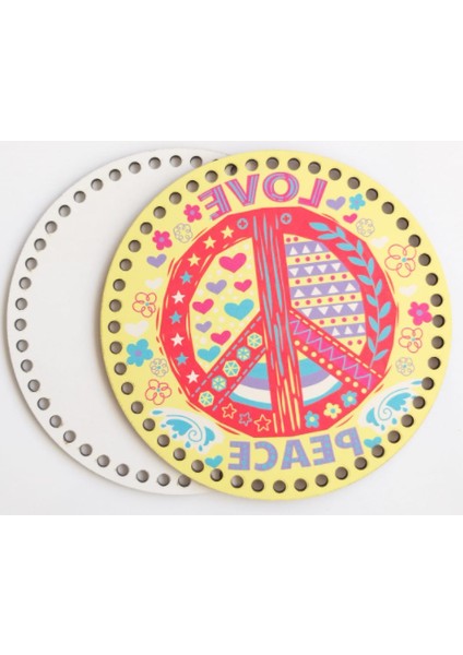 Ahşap 20 cm Çapında Resimli Plaka Arkalıklı F Serisi No:3