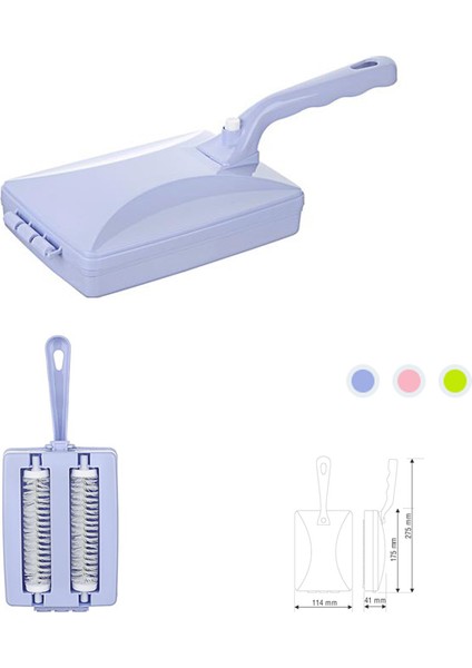 Gırgır Ergonomik Tasarımlı Tutma Saplı Toz Hazneli Kırıntı Temizleme Çift Fırçalı Gırgır