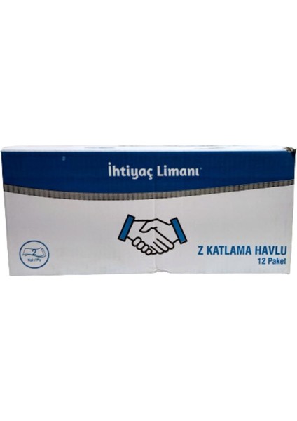 Ihtiyaç Limanı Z Katlama Dispanser Z Katlı Kağıt Havlu Peçete 12 Paket 1 Koli