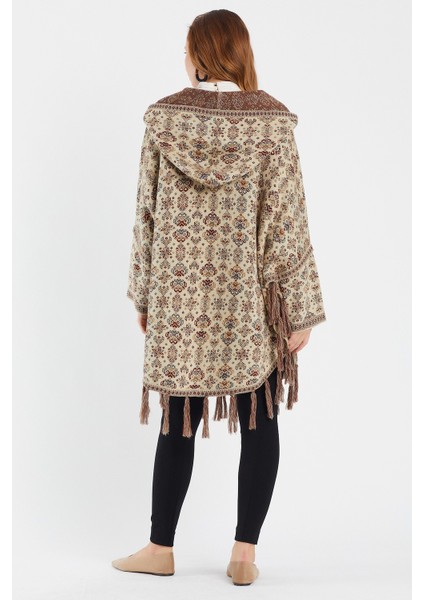 Çiçek Desenli Kilim Panço / Taş