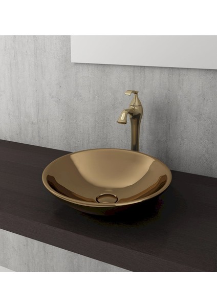 Venezıa Çanak Lavabo 40 cm Parlak Altın