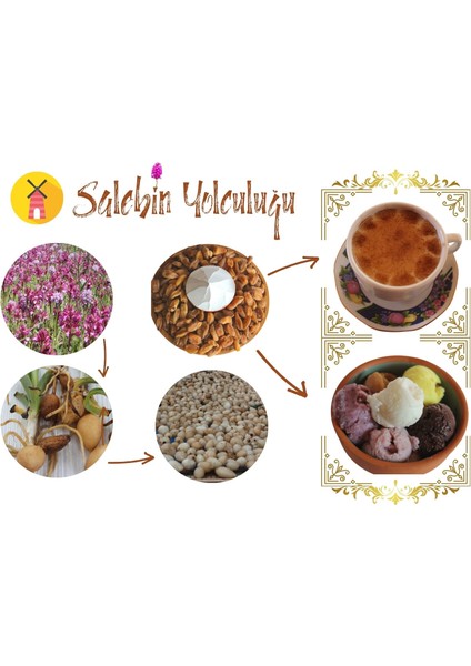 Gold Salep Doğal Saf Katkısız Öğütülmüş Toz Sahlep İçimlik ve Dondurma 500 gr