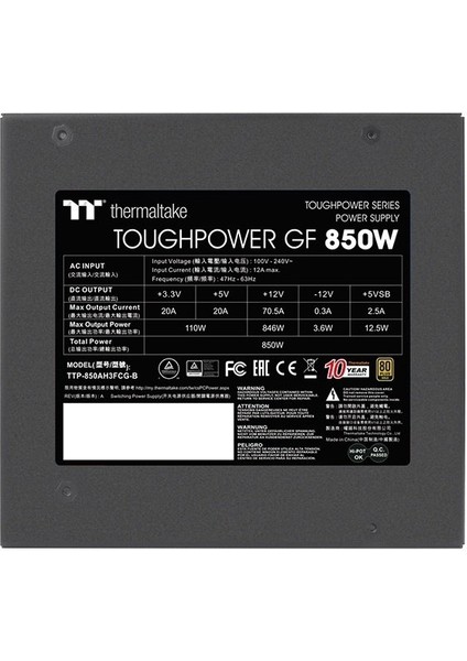 Toughpower Gf 850W 80+ Gold Full Modüler 14CM Fanlı Psu