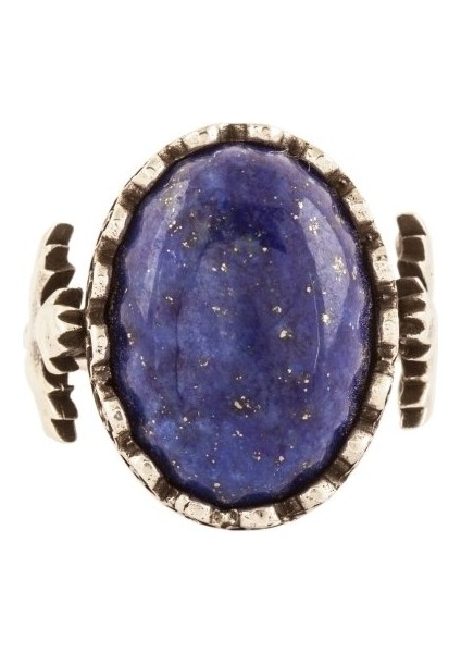 Çınar Yaprağı Model Lapis Lazuli Taşlı El Işi Gümüş Yüzük modelleri