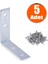 Mobilya Dolap Köşe Bağlantı Sabitleme L Demir Gönye 55X55X15 mm (5 Adet) 1