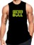 Siyah Erkek Regular Fit -Fitness Bull- Baskılı Bisiklet Yaka Kolsuz T-Shirt 1