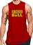 Kırmızı Erkek Regular Fit -Fitness Bull- Baskılı Bisiklet Yaka Kolsuz T-Shirt 1