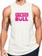 Beyaz Erkek Regular Fit -Pink Fitness Bull- Baskılı Bisiklet Yaka Kolsuz T-Shirt 1