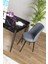 Concept Zen Serisi Mdf Açılabilir Siyah Mermer Desenli Mutfak Masası Takımı + 4 Füme Sandalye 2
