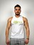 Beyaz Erkek Regular Fit -Iron Addict- Baskılı Kapüşonlu Kolsuz Sporcu Hoodie 1