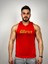 Kırmızı Erkek Regular Fit -Iron Addict- Baskılı Kapüşonlu Kolsuz Sporcu Hoodie 1