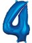 4 Rakam 80 cm Folyo Balon Mavi Renk 1