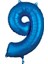 9 Rakam 80 cm Folyo Balon Mavi Renk 1