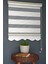 Zebra Stor Perde Pj-02 Beyaz & Krem Renk Etekli 130 x 260 cm 1